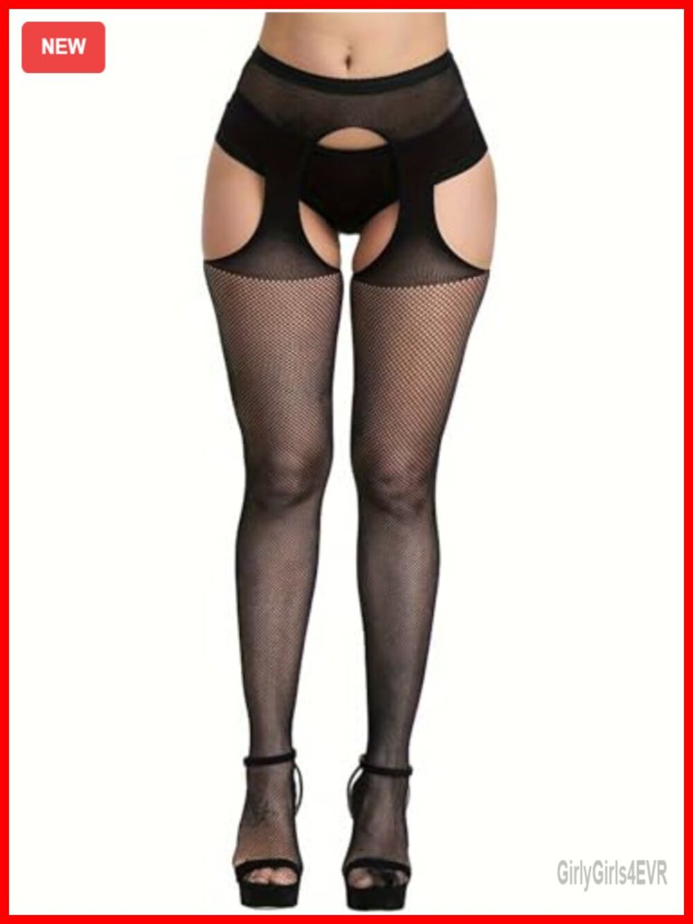 Fishnet Pantyhose High Waist Stretchy Suspender Tights Lingerie Hosiery